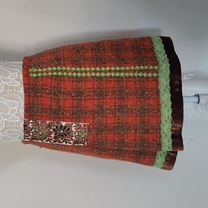 Vintage wool plaid skirt size S
